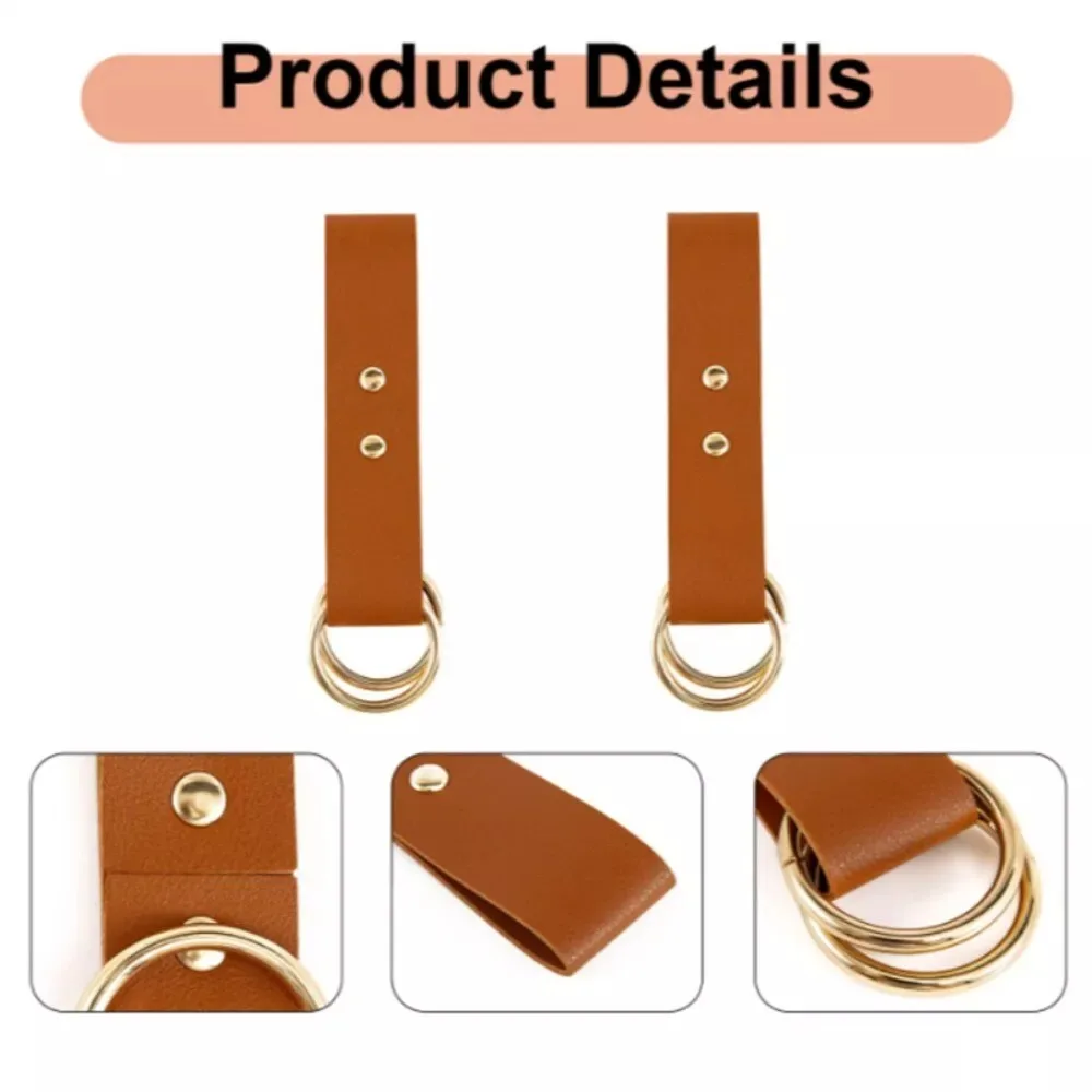 Retro Metal Skirt Hook Strap New Belt accessories Portable Hook Strap Pu Leather Hike Belt