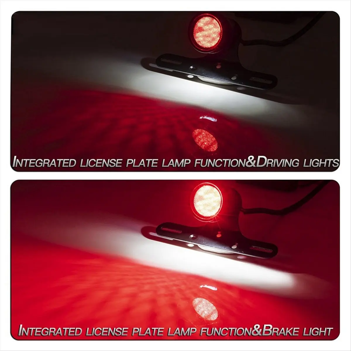 魅力的なオートバイレトロledテールブレーキストップライトランプナンバープレートライトブラケット付きブラックハーレースポーツスターホンダb用