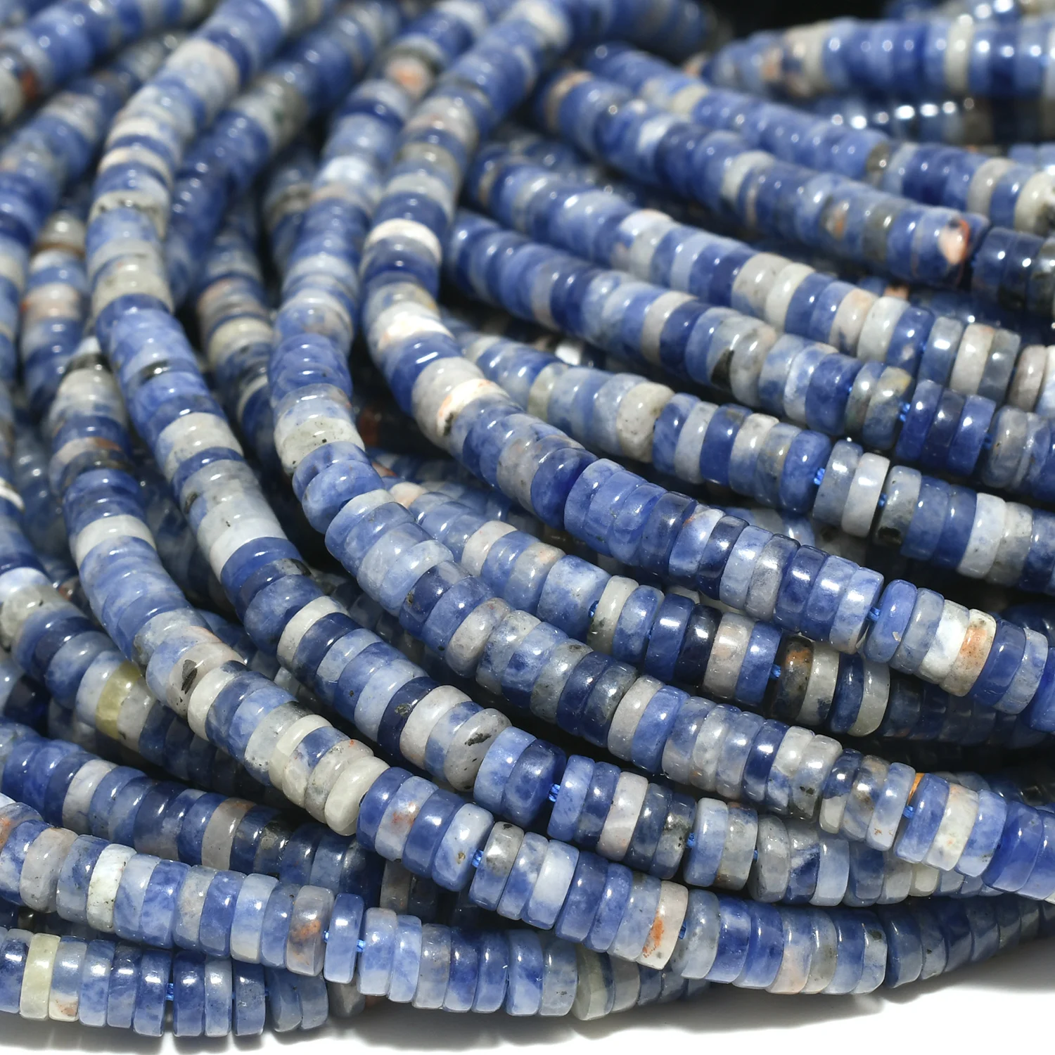 شريحة سوداليتي طبيعية خرز هيشي 4.2 ملم. سمك 1 مم - 1.5 مم #3