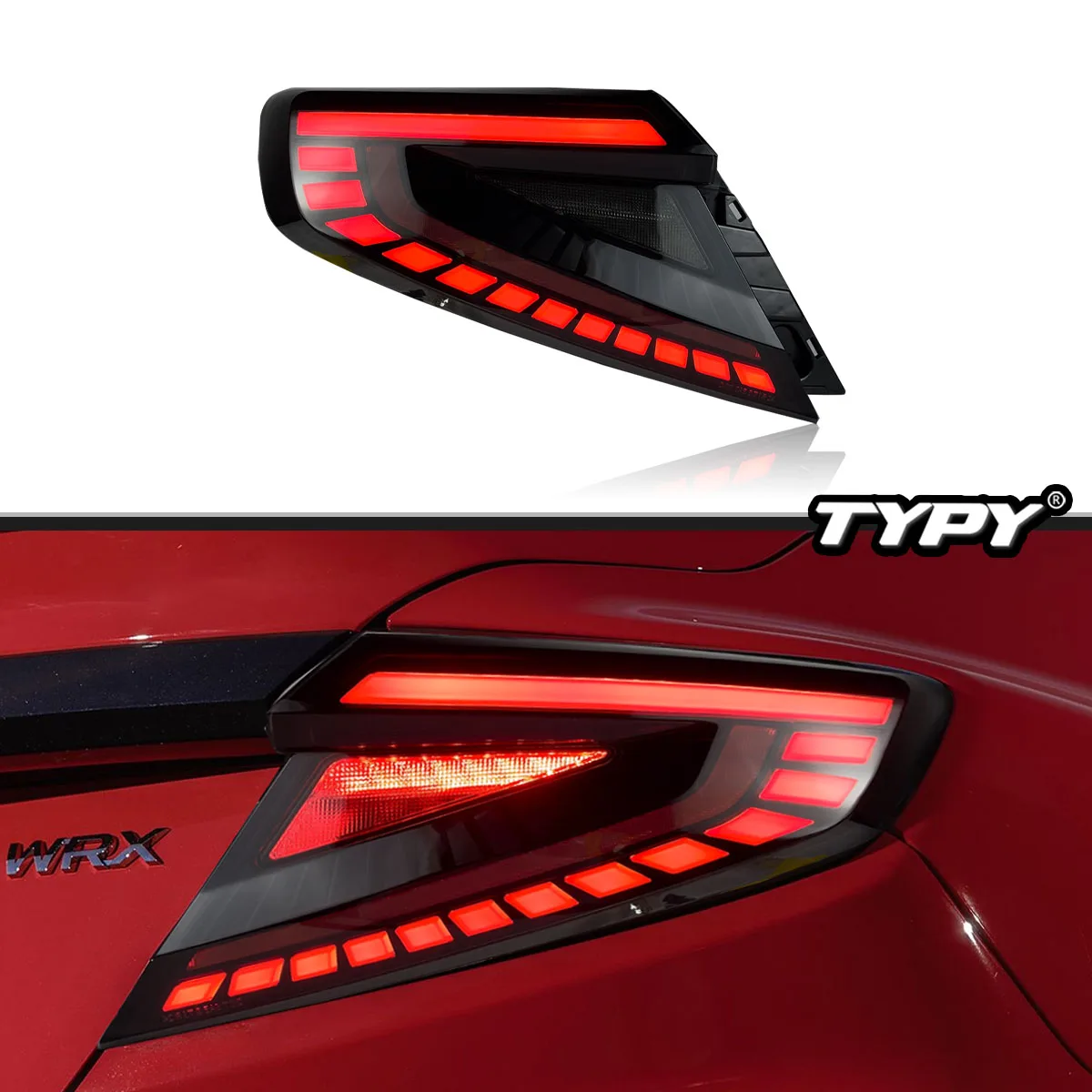 

TYPY New LED Tail Lamp Upgrade Modified For Subaru WRX Taillight 2022-2025 Dynamic Signal Tail Lamp Auto Accessories
