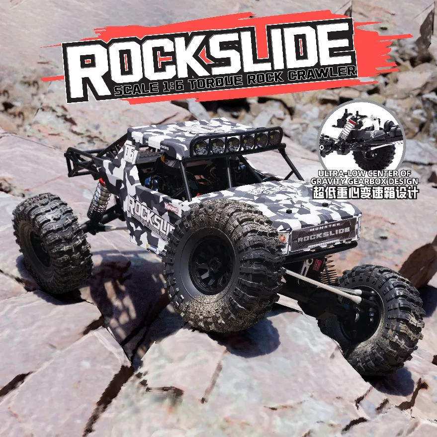 YK4061 1/6 4WD Performance RC Crawler Low Center of Gravity Electric Off‑Road Rock Crawler Remote Control Hobby Car for Adults