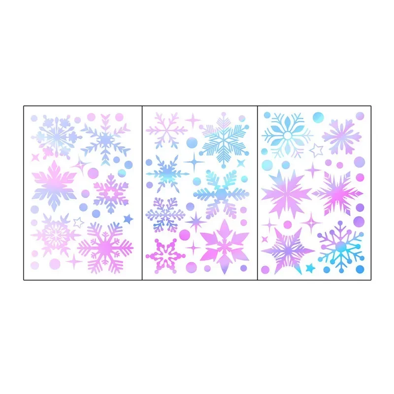 Colorful Luminous Snowflakes Christmas Wall Sticker Glass Window Home Decoration Decals Glow In The Dark  Festival Mural Decor