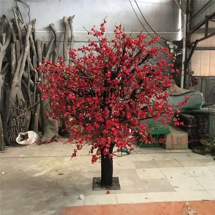 Simulation plum blossom tree fake tree large plant indoor living room bar hotel decoration