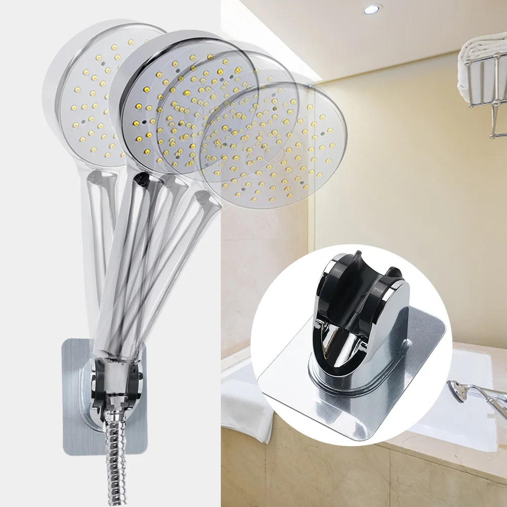 Shower Bracket Punch Free Self Adhesive Shower Head Handset Holder with Adjustable Direction and Waterproof Function