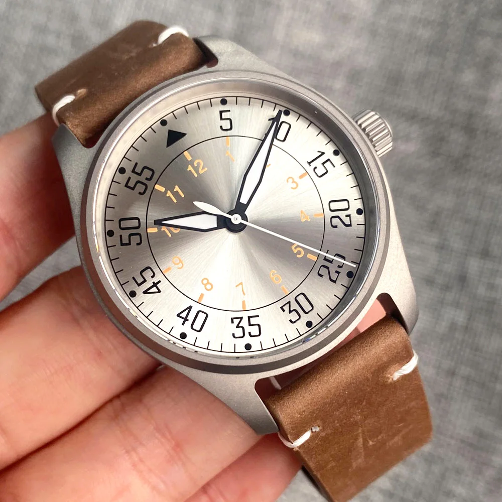 Tandorio 39mm Diver Automatic Watch Men Titanium Watch Material Pilot Wristwatch miyota8215/PT5000 Screw Crown Sapphire Glass