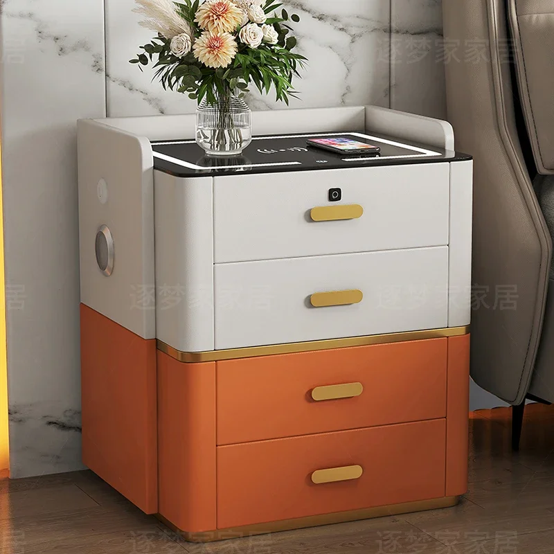 

Desk Drawer Nightstand Design Bedside Table Sofa Side Gamer Cabinet Auxiliary Night Wood Round Bed Room Cajonera Cute Home LT