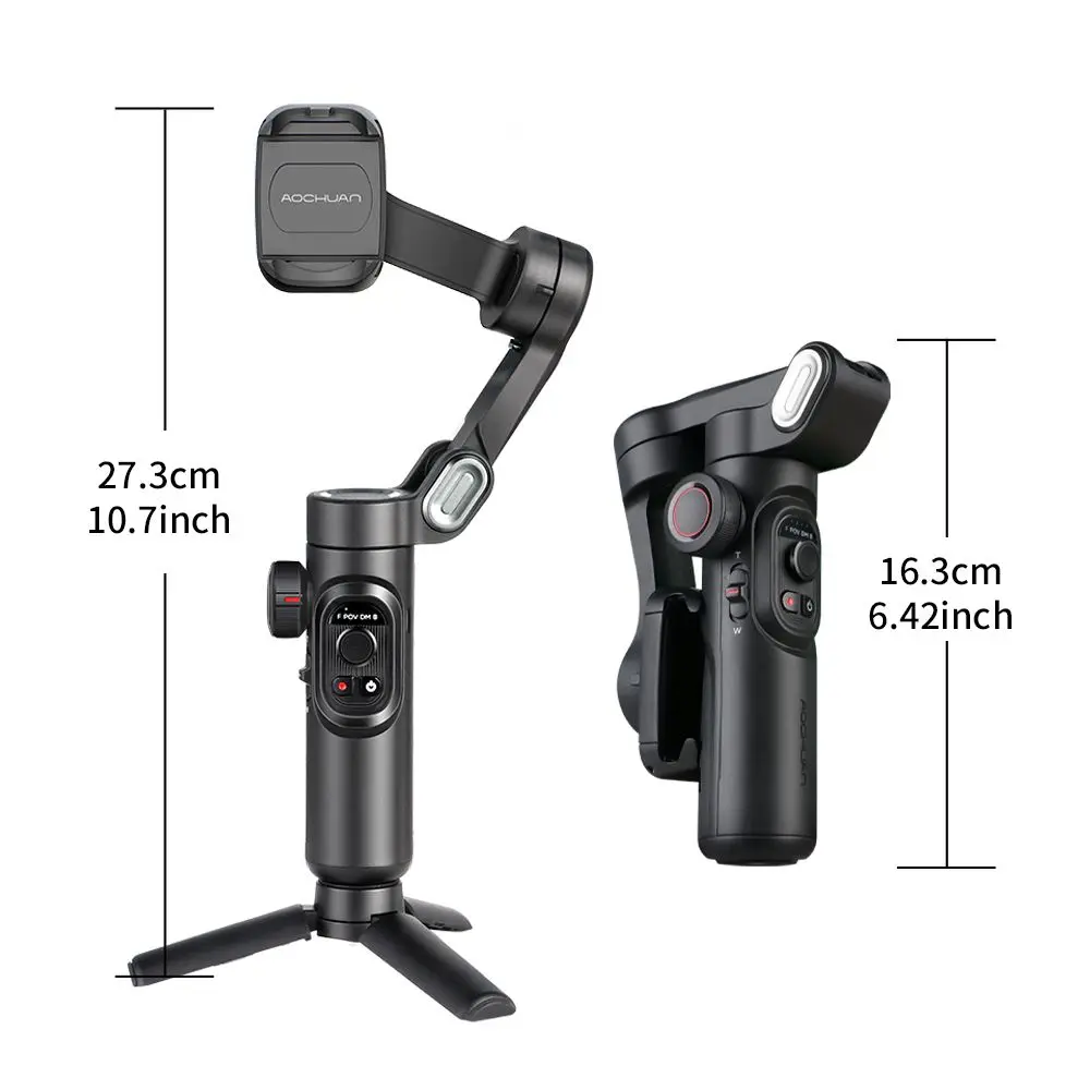 Smart XE 3-Axis Handheld Gimbal Stabilizer for Smartphone with Fill Light for iPhone Android Face Tracking Tiktok Vlog