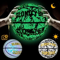 Pelota de baloncesto brillante de cuero, resistente al desgaste, tamaño 5/6/7-27, 5/28, 5/9,5 pulgadas, para jóvenes, juego nocturno de baloncesto en el exterior y