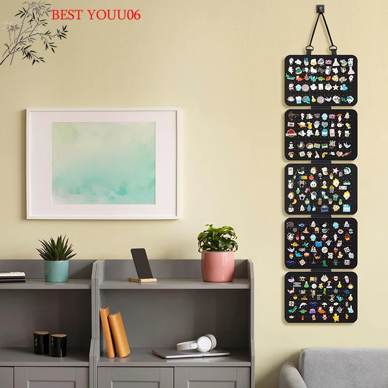 Hot 1pc Foldable Felt Jewelry Organizer,Wall Hanging 5-Tier Earring Pendant Display,Storage Bag For Necklaces,Bracelets