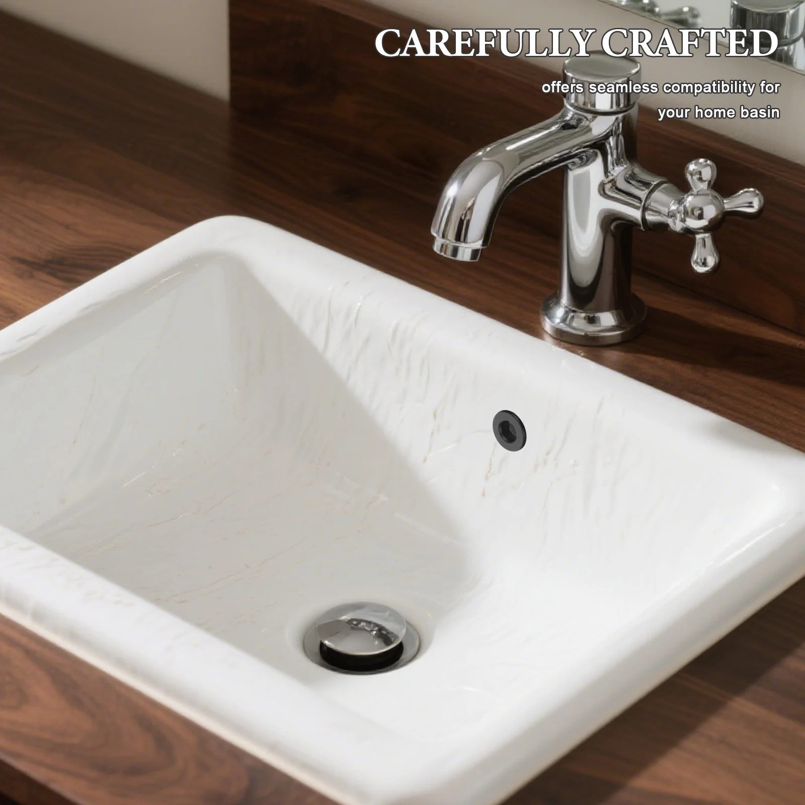 

Универсальная черная крышка для перелива раковины, накладка для раковины, крышка для ванной комнаты, туалетный столик, крышка для перелива раковины, простая установка, прочный