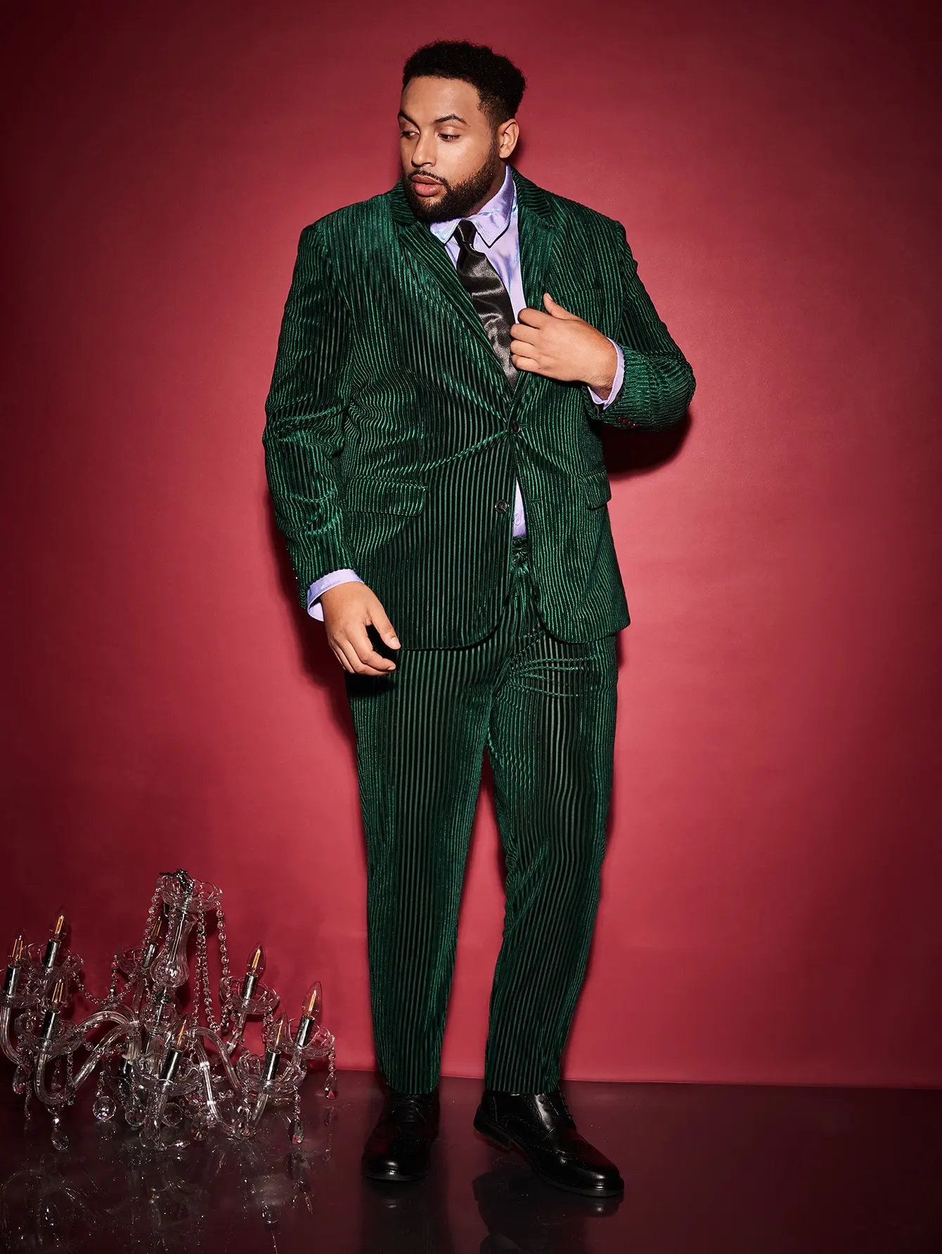 Men' s Suit 2 Pieces Corduroy Blazer Pants One Button Slim Fit Tuxedo Jacket Fashion Business Modern Wedding Groom Customized