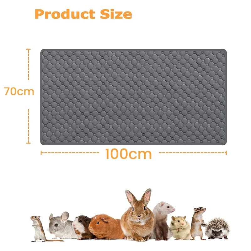 ●Guinea Pig Cage Liners, Washable Guinea Pig , Waterproof Reusable & Anti Slip, Absorbent Pig Bedding 2Pcs