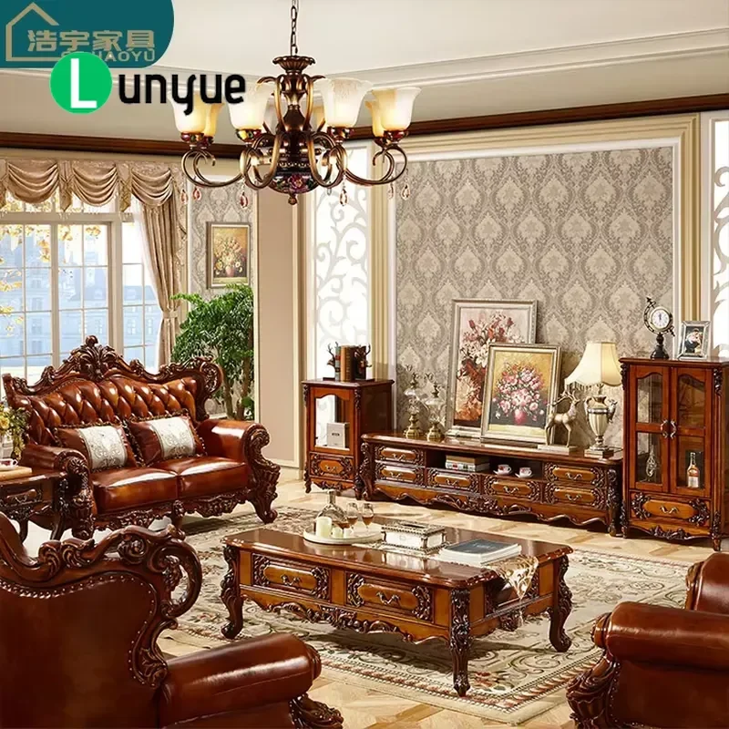 Classic Wooden TV Stand Cabinet American Style Living Room Furniture Storage Console Table for Home Entertainment Center