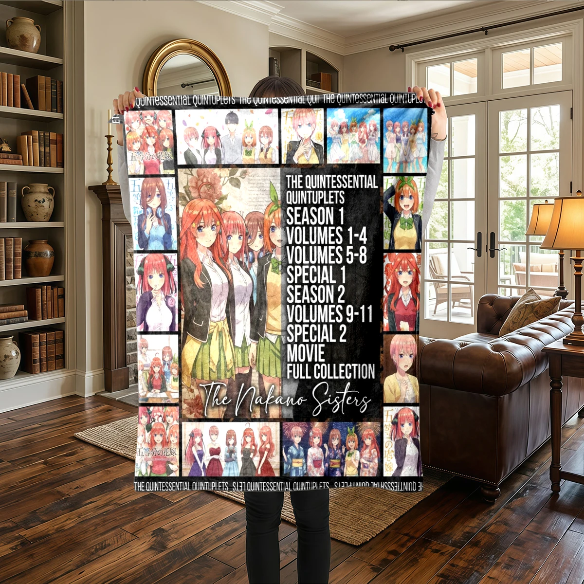 The Quintessential Quintuplets Warm Flannel Blanket Printed Comfortable, For Bedrooms, Travel -HE68