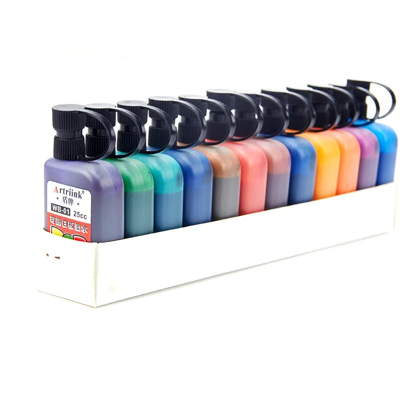 12-colors Erasable Whiteboard Pen Ink Refill Oil-based Ink Multi-color Set Large-head Marker Convenient Refill Liquid Ink