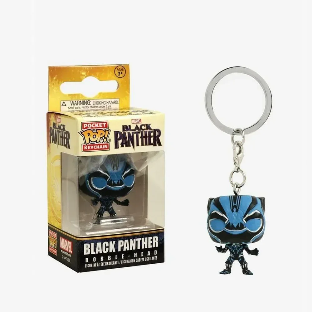 Keyring Marvel Namor Black Panther Pocket Marvel Keychains Vinyl Action Figure Toys Dolls Gifts for Children