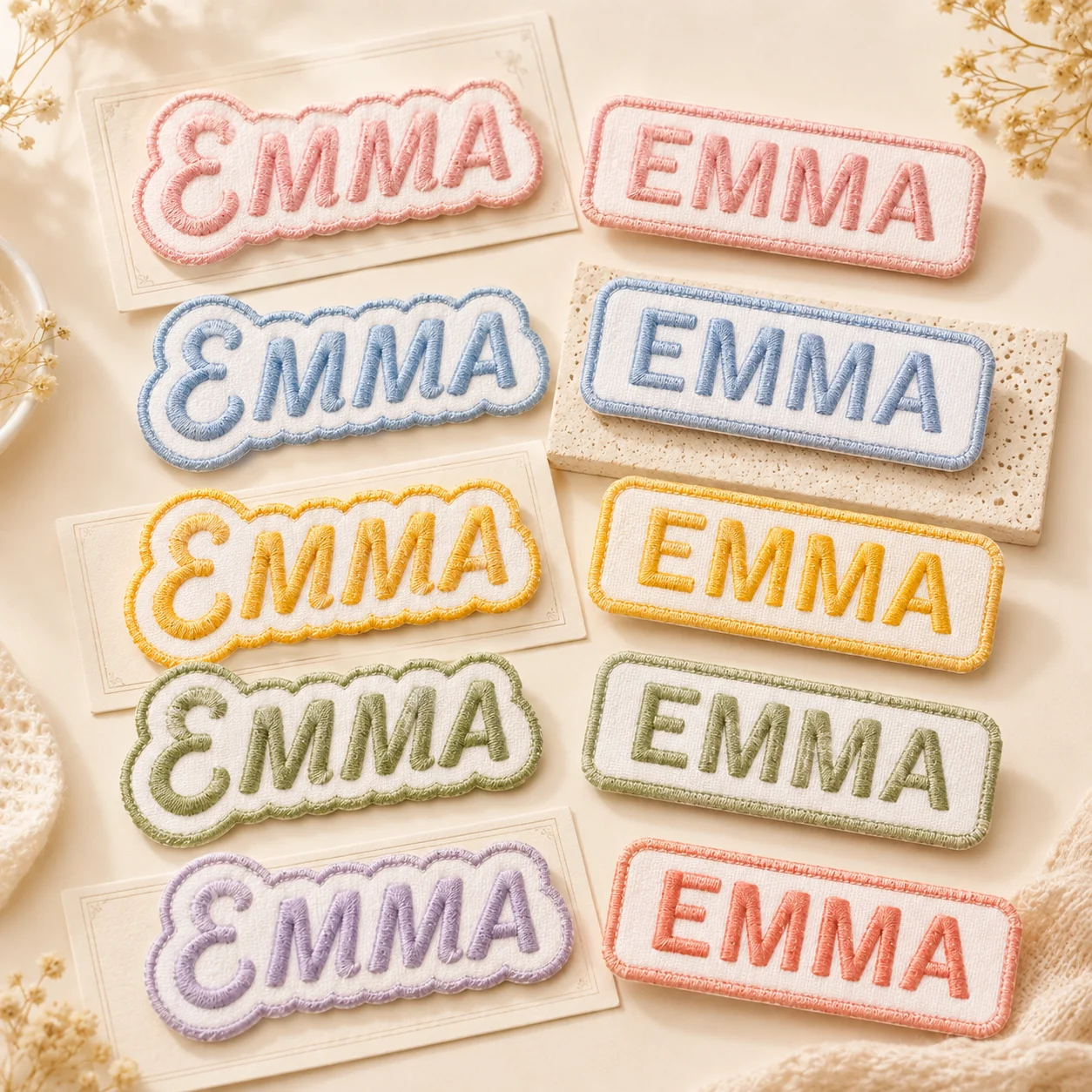 Custom Colorful Name Patches Embroidered, 1Pc Embroidery Name Patch |  for Clothes,Backpacks,Pets,Daycare & Work Shirts,Gifts