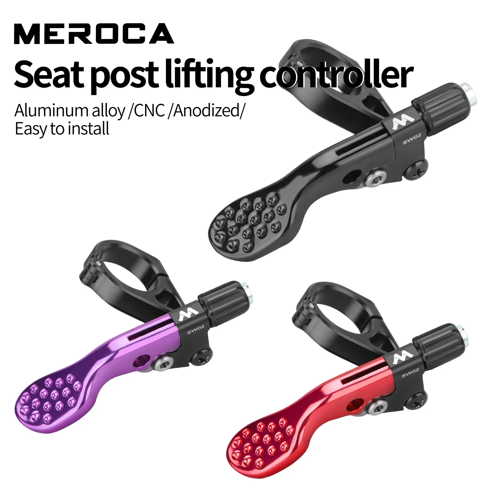 MEROCA-Wireless Controlled Seatpost para MTB, Seatpost Lift Switch com Cabo para 22.2mm Handlebar, Liga de Alumínio, Road Bike Lift Seatpost Controller