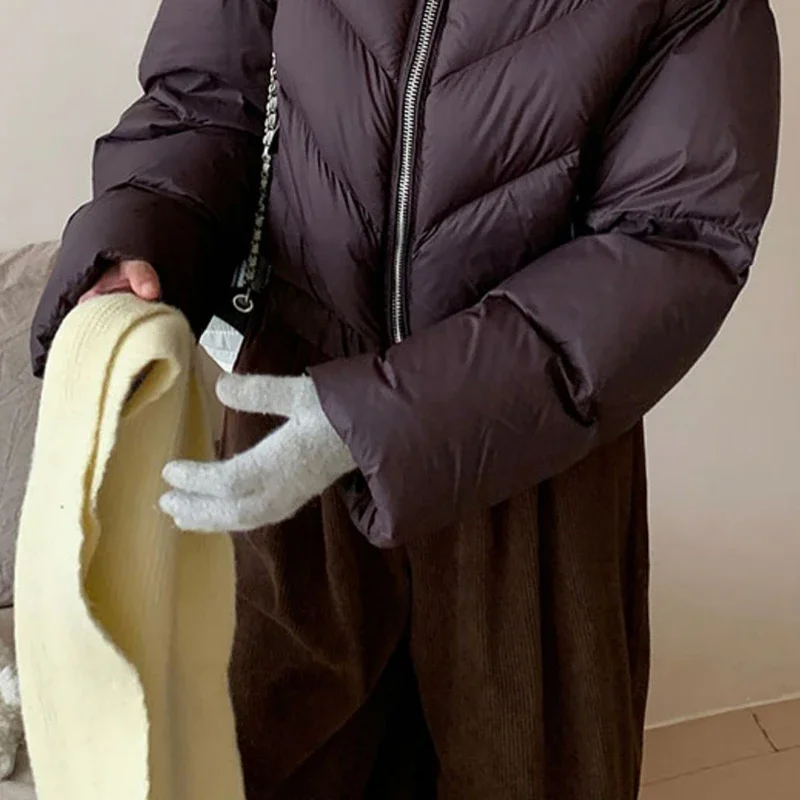 女性用コットンダウンジャケット,ショートパーカー,シックな厚手のパンコート,スタンドアップカラー,ジッパー付き衣類,アウター,ファッション,冬,新品,2024