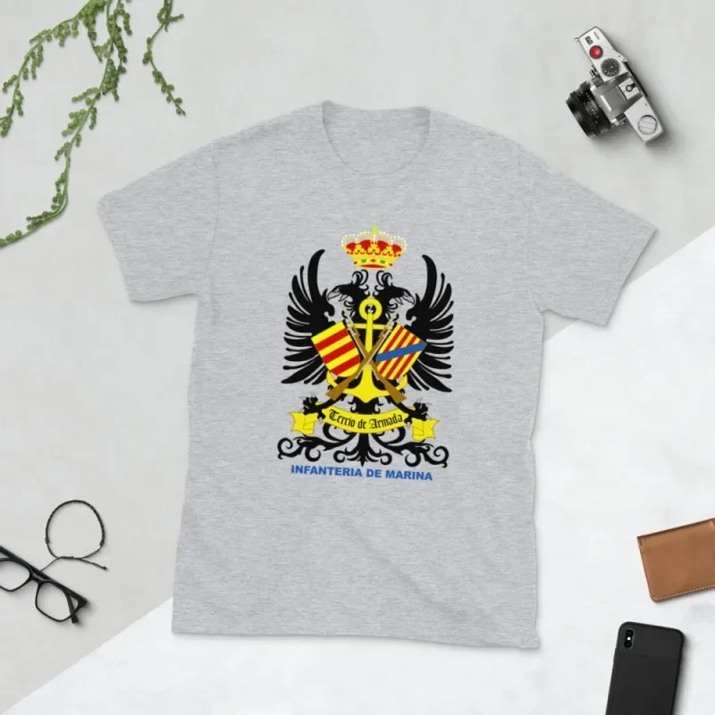 Infanteria de Marina, camiseta del ejército Naval español para hombre, camisas informales de manga corta 100% de algodón, talla S-3XL