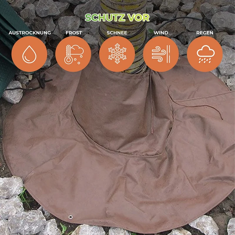 Juste de protection thermique pour racine de palmier, sac de protection à température constante, couleur marron, pour hiver