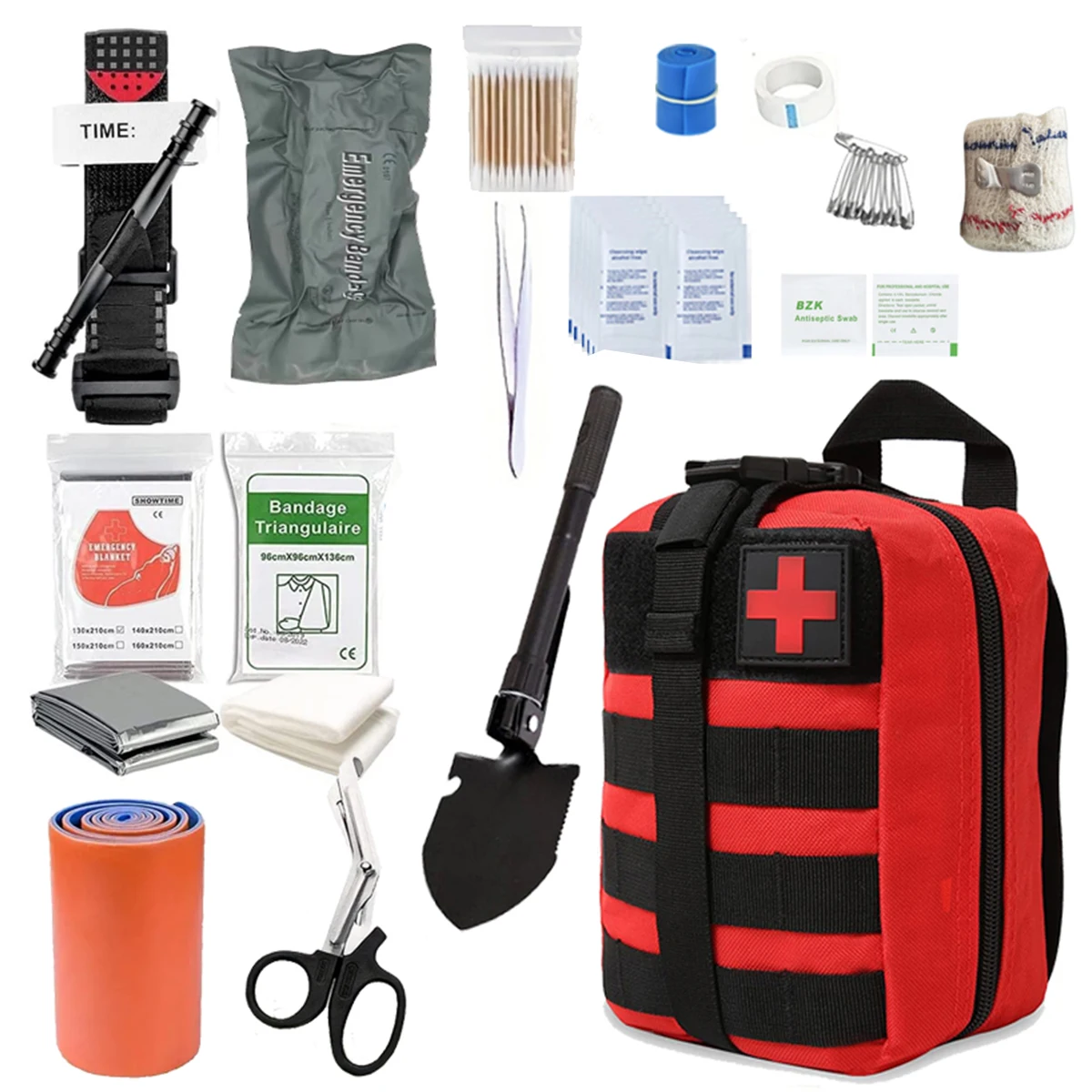 

84 Ultimate Survival First Aid Kit - Professional grade equipment with scissors, tweezers and more for outdoor, workplace