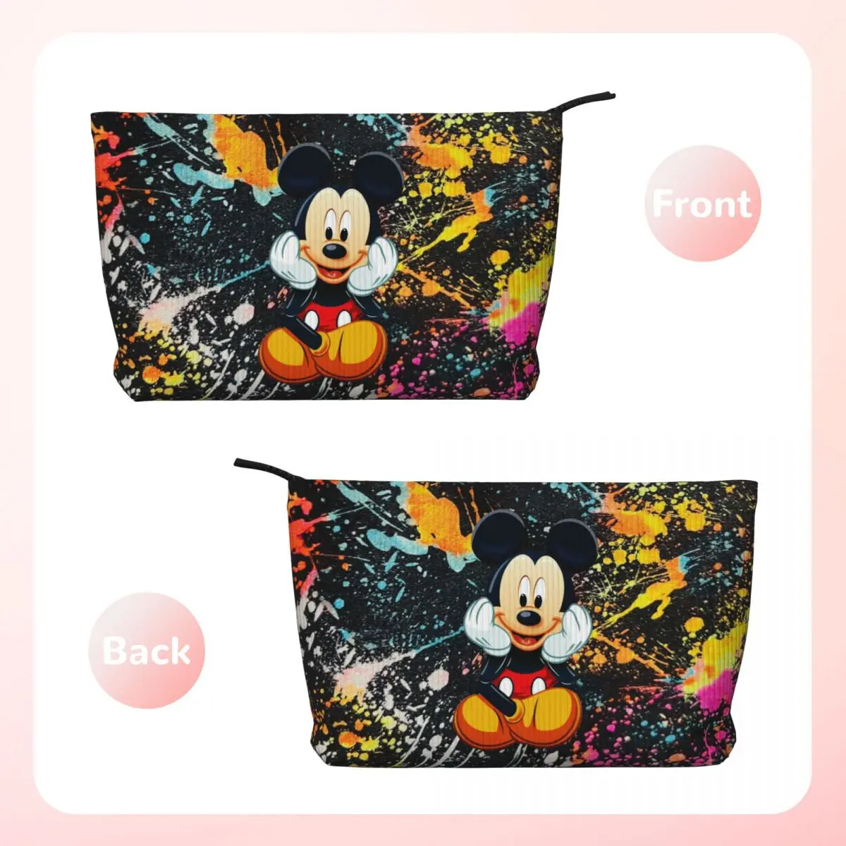 Custom Mickey Mouse Toiletry Bag for Women Makeup Cosmetic Organizer Lady Beauty Storage Dopp Kit Case