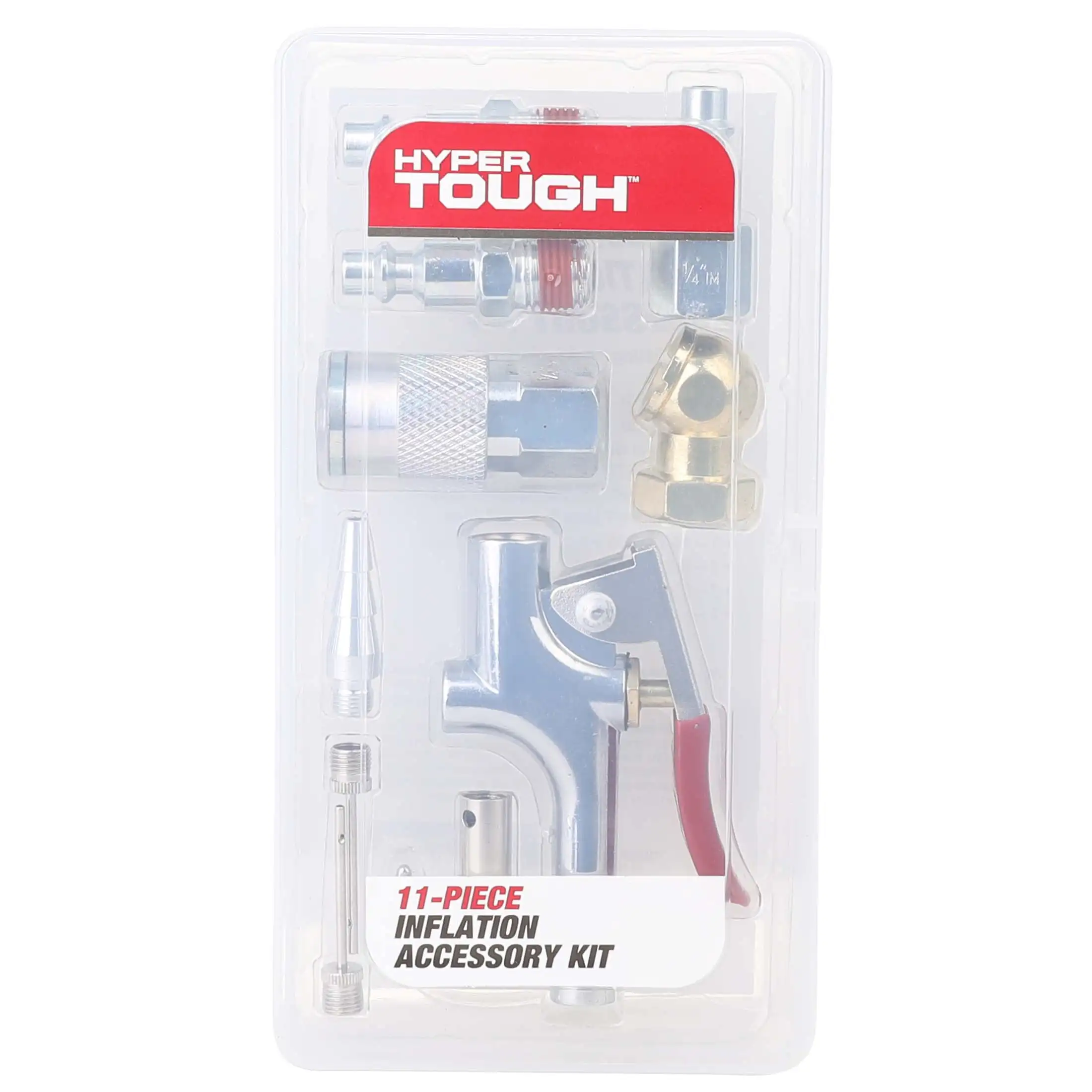 Kit d'accessoires pour compresseur d'air portable, ensemble d'outils de gonflage en acier de 11 pièces avec étui pour pneus, ballons et articles gonflables