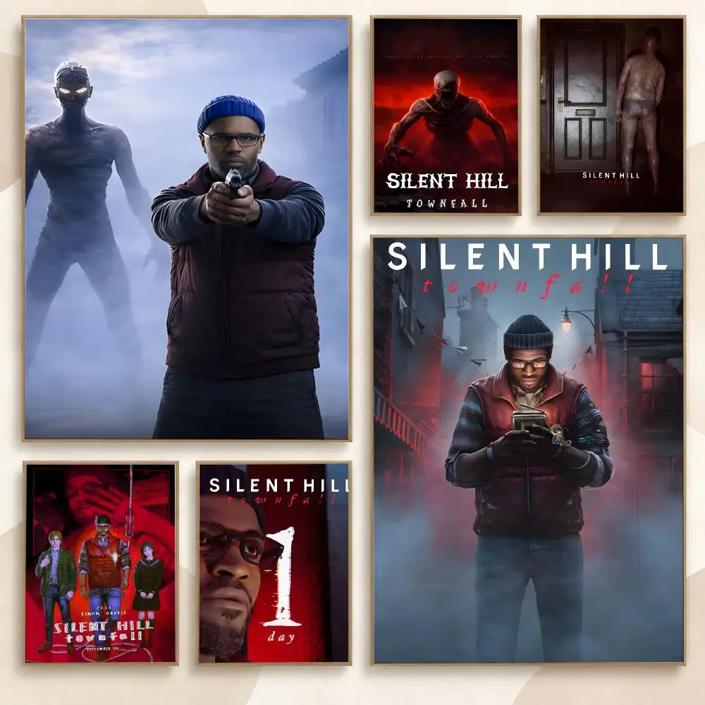 Video Game S-Silent Hill Townfall Poster Trendy And Easy-to-Apply Wall Art Stickers For Home Decor And Dorm Room Walls
