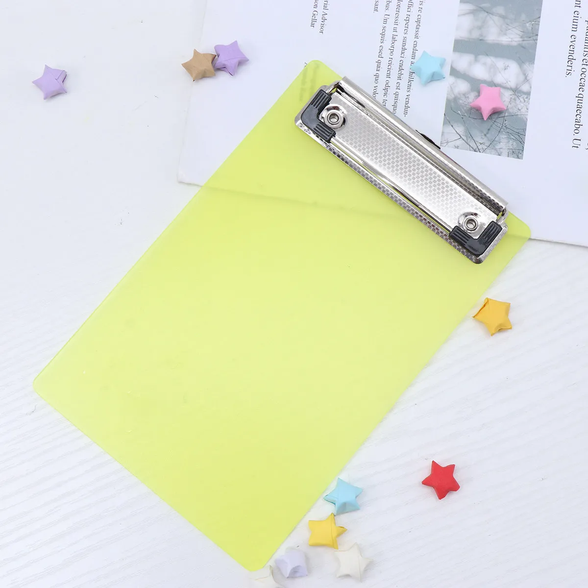 

6Pcs Vibrant Plastic Clipboard Set Solid Lightweight Non-Damaging Edge Design with Hanging Loop for Thin Paper Writing A4