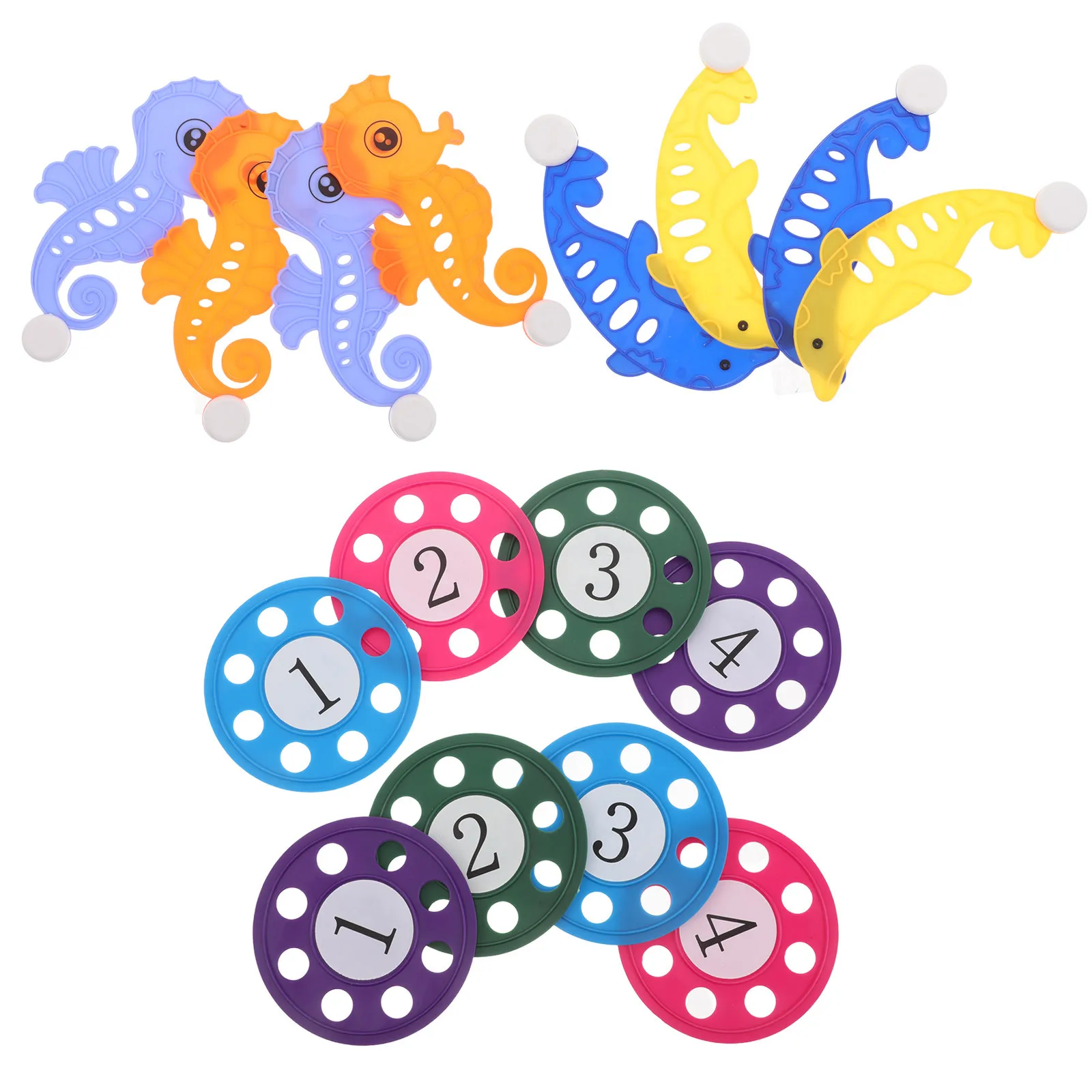 2 مجموعات الأطفال بركة الغوص القرص فرس البحر دولفين مرقمة الغوص مجموعة السباحة الغوص التدريب تحت الماء متعة ألعاب التعلم #1