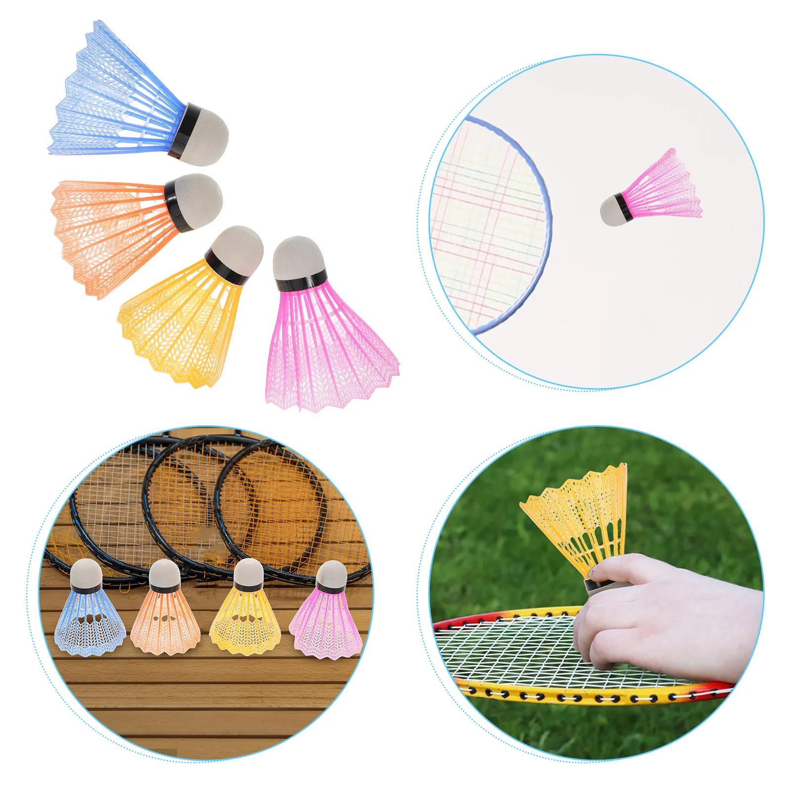 

12 шт. воланов для бадминтона с поролоновым сердечником, пластиковые мячи для тренировок в помещении и на улице, для спортивных соревнований