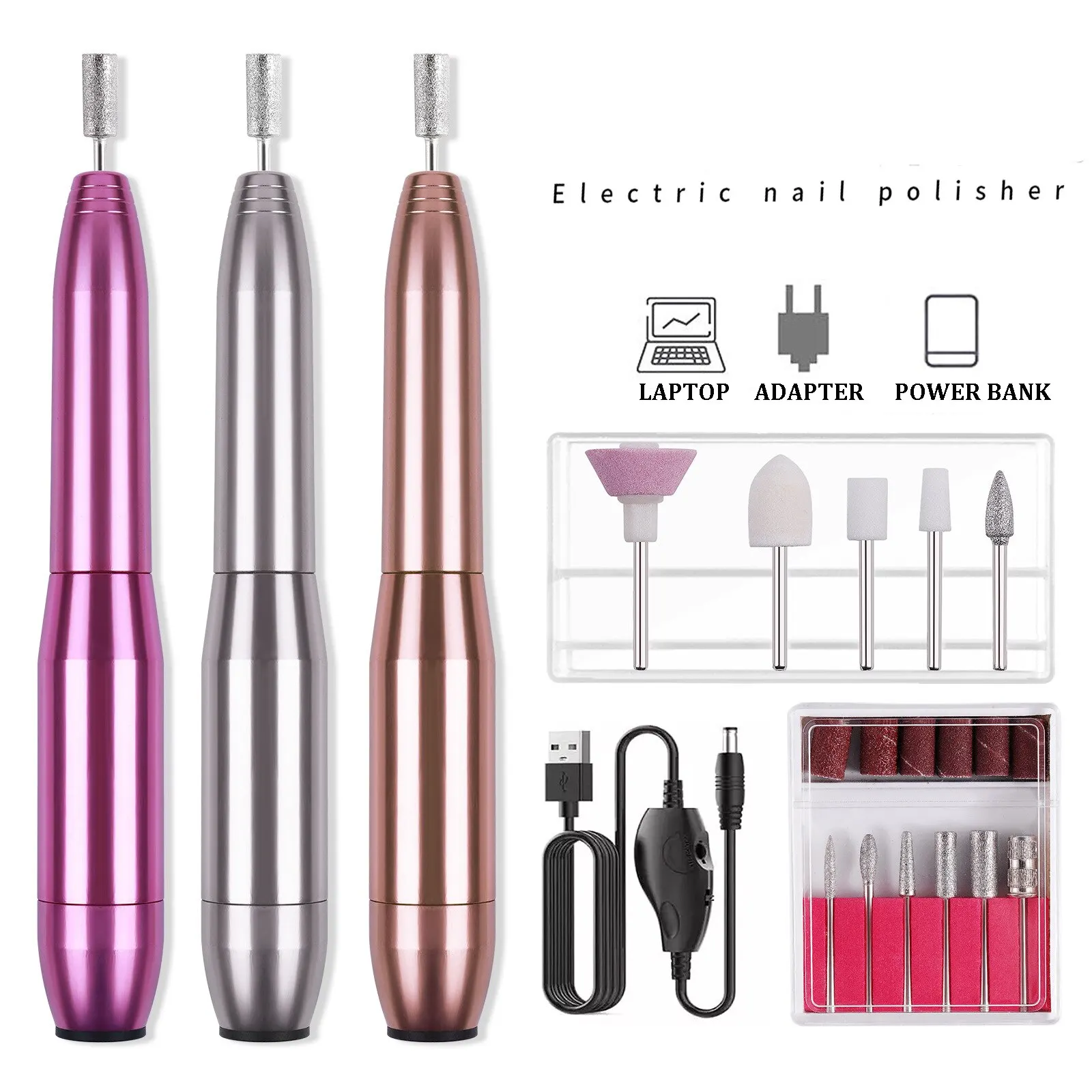 Professional Strong Electric Nail Drill Machine Set Grinding Equipment Mill For Manicure Pedicure Nail Polishing Tool