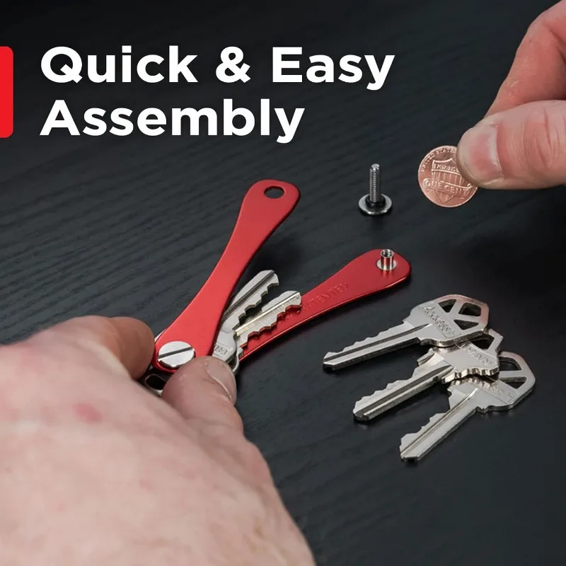 Intelligenter Schlüsselanhänger, Mini-Schlüsselanhänger, kompakter dekorativer Schlüsselhalter, Clip für die Aufbewahrung zu Hause, Metall-Schlüsselclip, Aluminium-Organizer, Schlüsselanhänger für den Außenbereich – Detail 2
