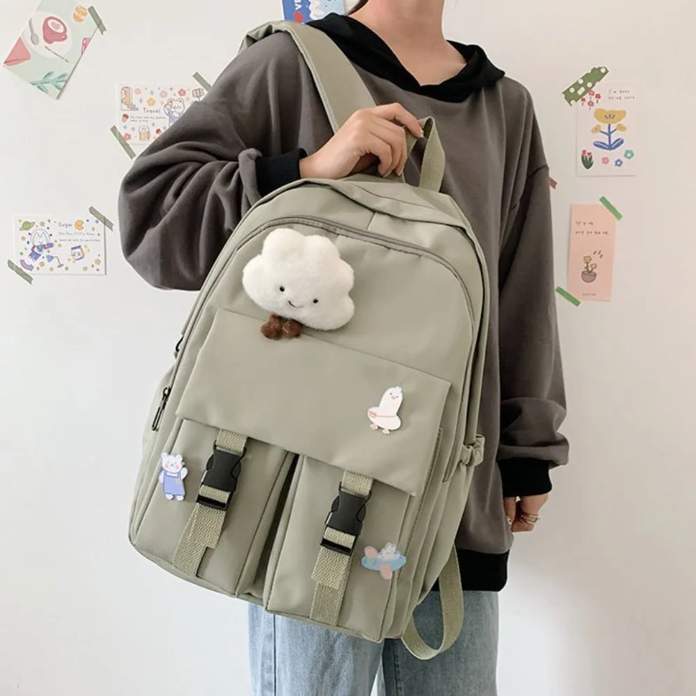 Lässig große Kapazität Frauen Rucksack einfarbig Nylon Schult asche wasserdichte Reise Rucksack Studenten