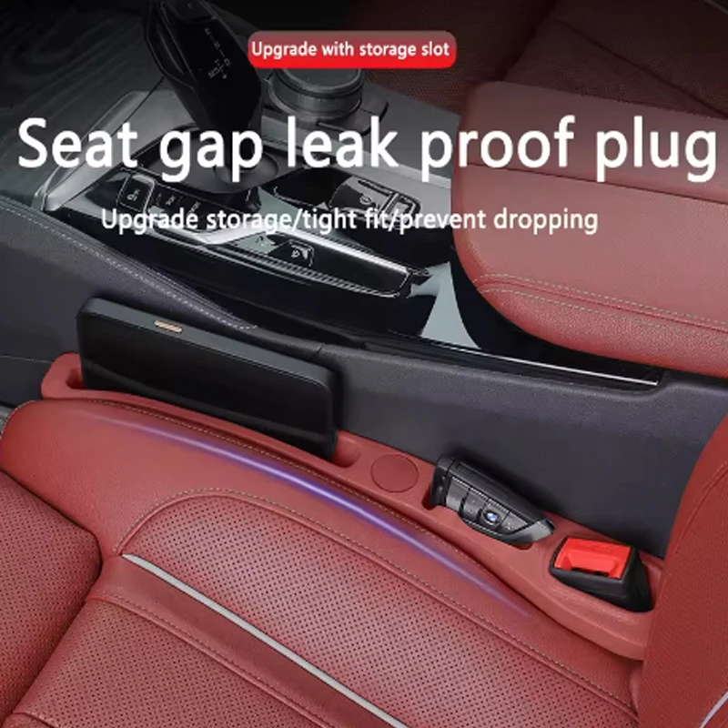 2pc Car Seat Gap Filler Organizer Waterproof Car Seat Gap Plug Strip with 2 Grooves Seat Gap Storage Auto Interior Accessorie