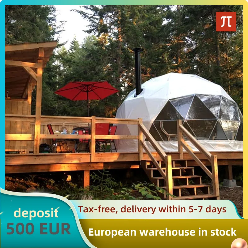 6M 7M  Luxury Outdoor Starry Sky Room Spherical Tent PVC Aluminum Geodesic Dome Tent for Hotel Camping Resort Europe in Stock