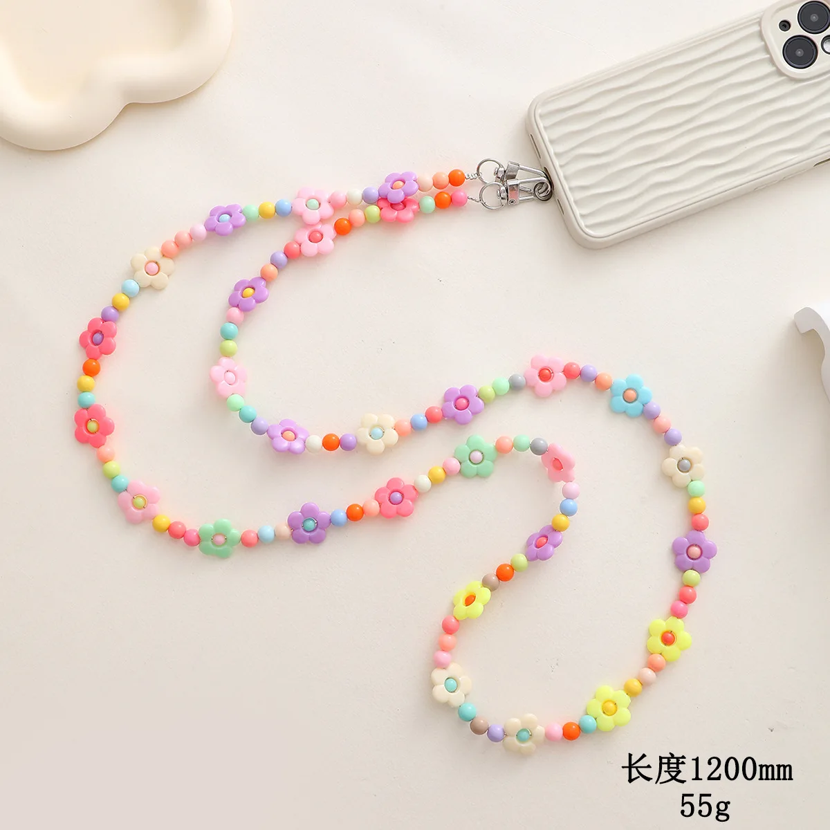 Новое ожерелье из бисера, ремешок для телефона, милые ремни ручной работы, аксессуары для iPhone 13 Mini Samsung, чехлы с скользящей картой