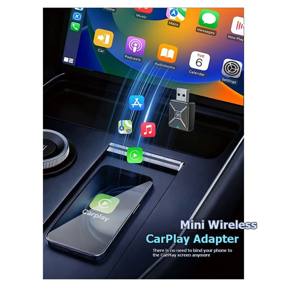 AA19 Wireless CarPlay Adapter: 2-in-1 Smart Converter for Wired-to-Wireless Car Navigation Integration for IOS