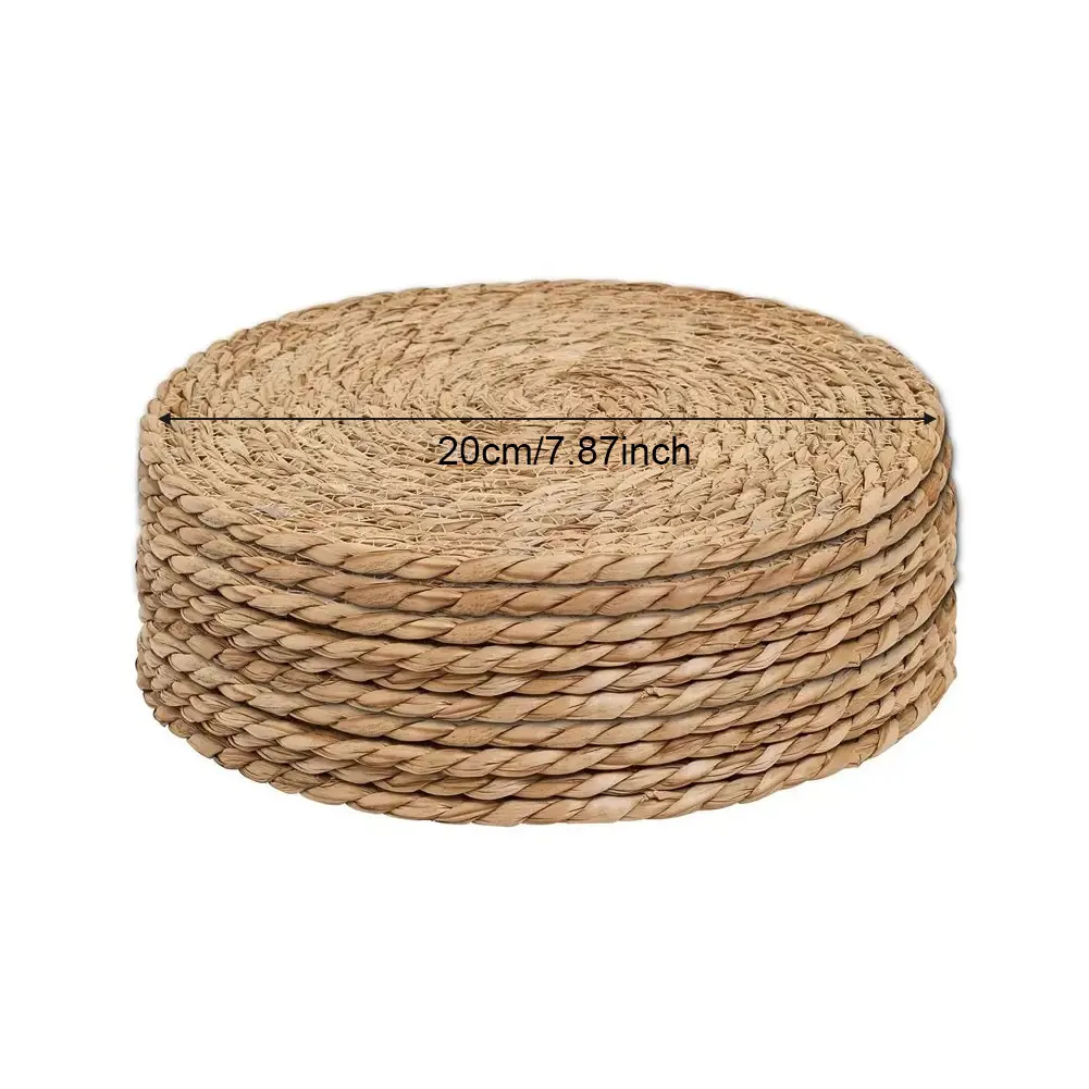 Natural Woven Placemats Set Of 10 - Boho Style, Heat Resistant & Chemical-Free Placemats Kitchen Items Tea Coaster