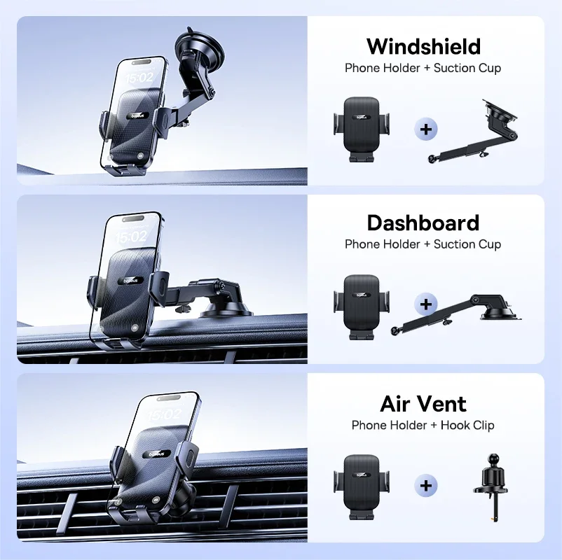 Baseus Car Phone Holder Sucker for Dashboard Windshield Mobile Car Cell Phone Holder Clamp For iPhone Pro Xiaomi Huawei Samsung image 6