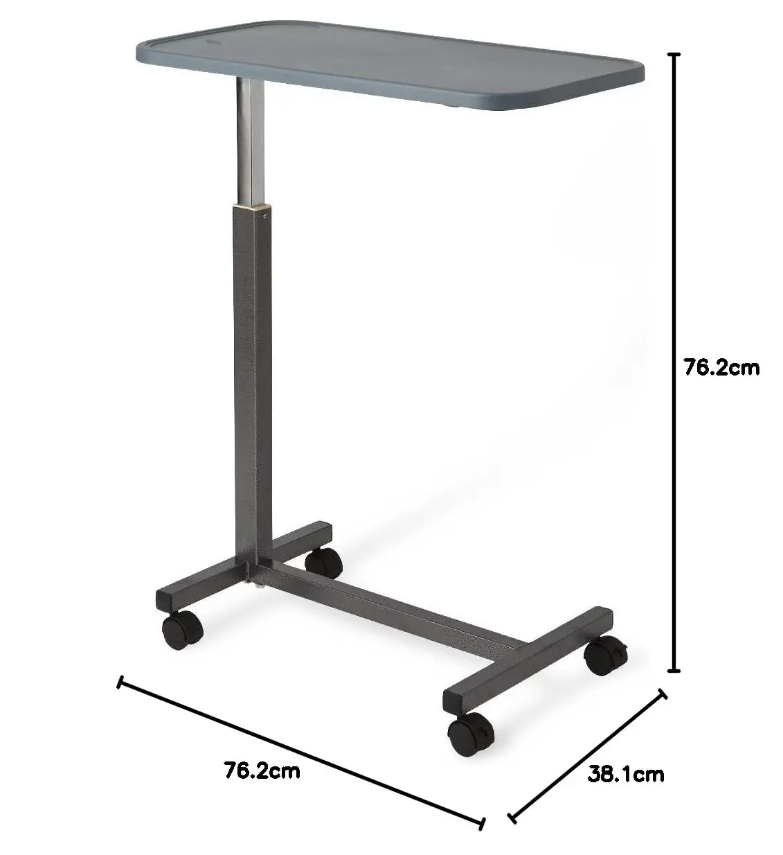 

Adjustable Overbed Bedside Table with Wheels, Great for Hospital Use or At Home as Bed Tray, Composite Table Top