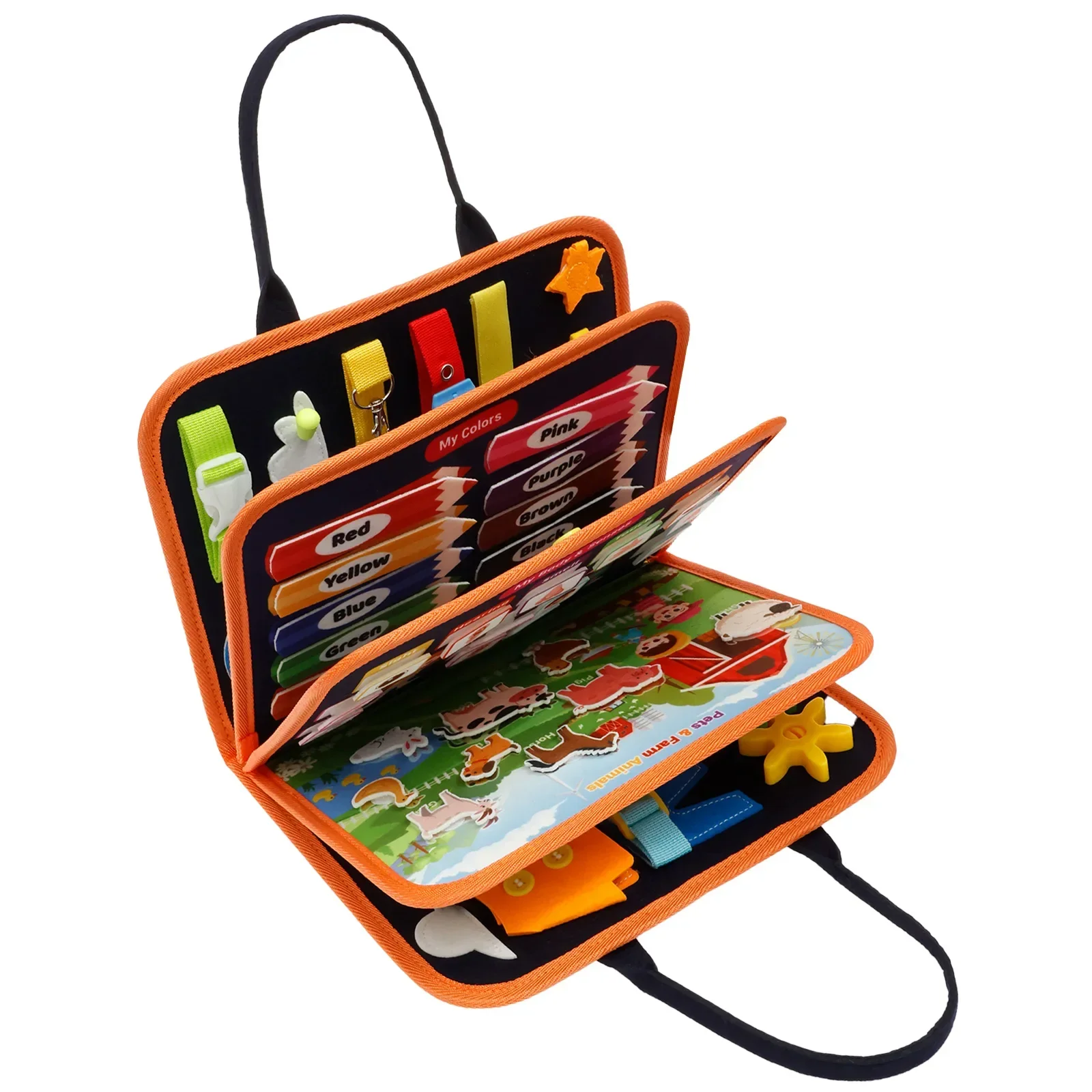 

Развивающая книжка-бизиборд из фетра Монтессори: сенсорная доска для развития когнитивных навыков и концентрации внимания