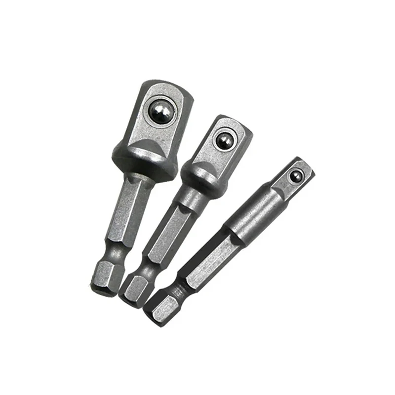 3-teiliger Sechskant-Adapter-Satz für 1/4", 3/8", 1/2" Steckschlüssel, 50mm, Chrom-Vanadium-Stahl, Schlagbohrer-Steckschlüssel-Verlängerungsbit-Sets – Detail 7