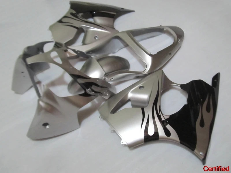 

Injection motorcycle fairings kit for Kawasaki Ninja ZX6R 2000-2002 New fairing kits ZX 6R 00-02 silver black bodyworks
