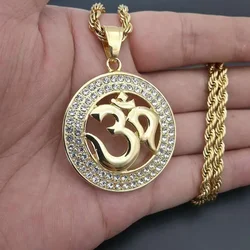 Vintage Hindu Symbols Rune Amulet Pendant Necklace Charm Men\'s Religious Style Prayer Amulet Jewelry Gift