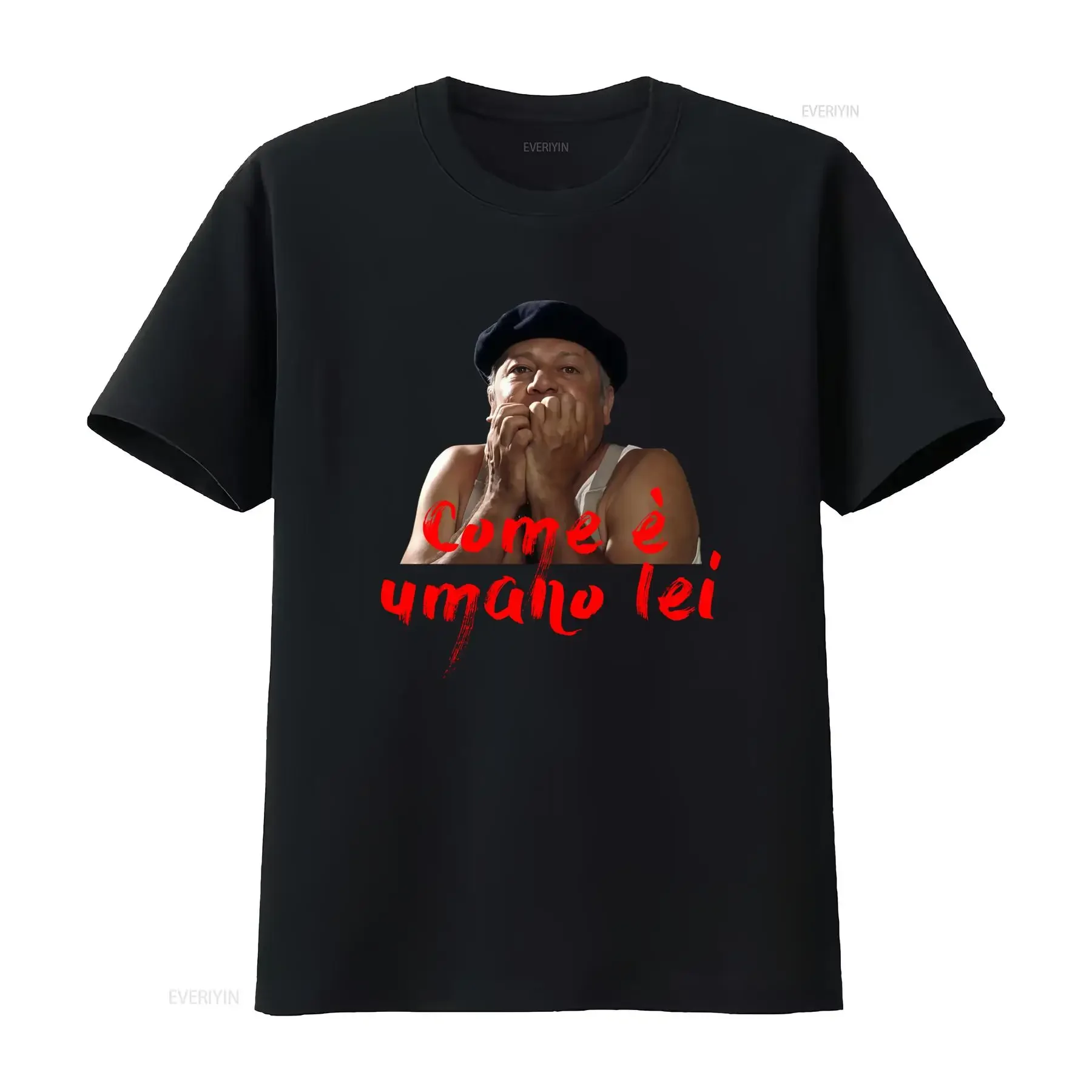 Maglietta da uomo Ugo Fantozzi film di un contabile Ruolo commedia italiana classica girocollo casual design iconico del homme