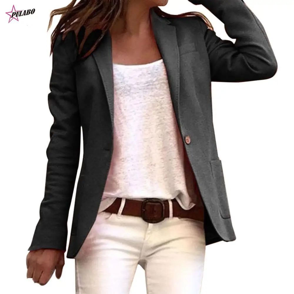 PULABO Fashion Women Long Sleeve Slim Office Blazer Coat Autumn Casual Women Suit Blazers y2k Blazers Coat