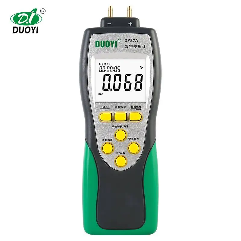 

DUOYI DY27A Digital Differential Pressure Manometer bar Precision 0.001 Air Pressure Gauges Tester LCD Display Measuring Device