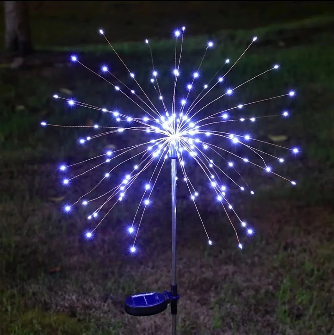 LED Solar Power Firework Lights Garden Decoration Fairy Lights Waterproof Outdoor Dandelion Lawn Lamp for Patio Garden Decor